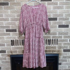 Animal print midi dress